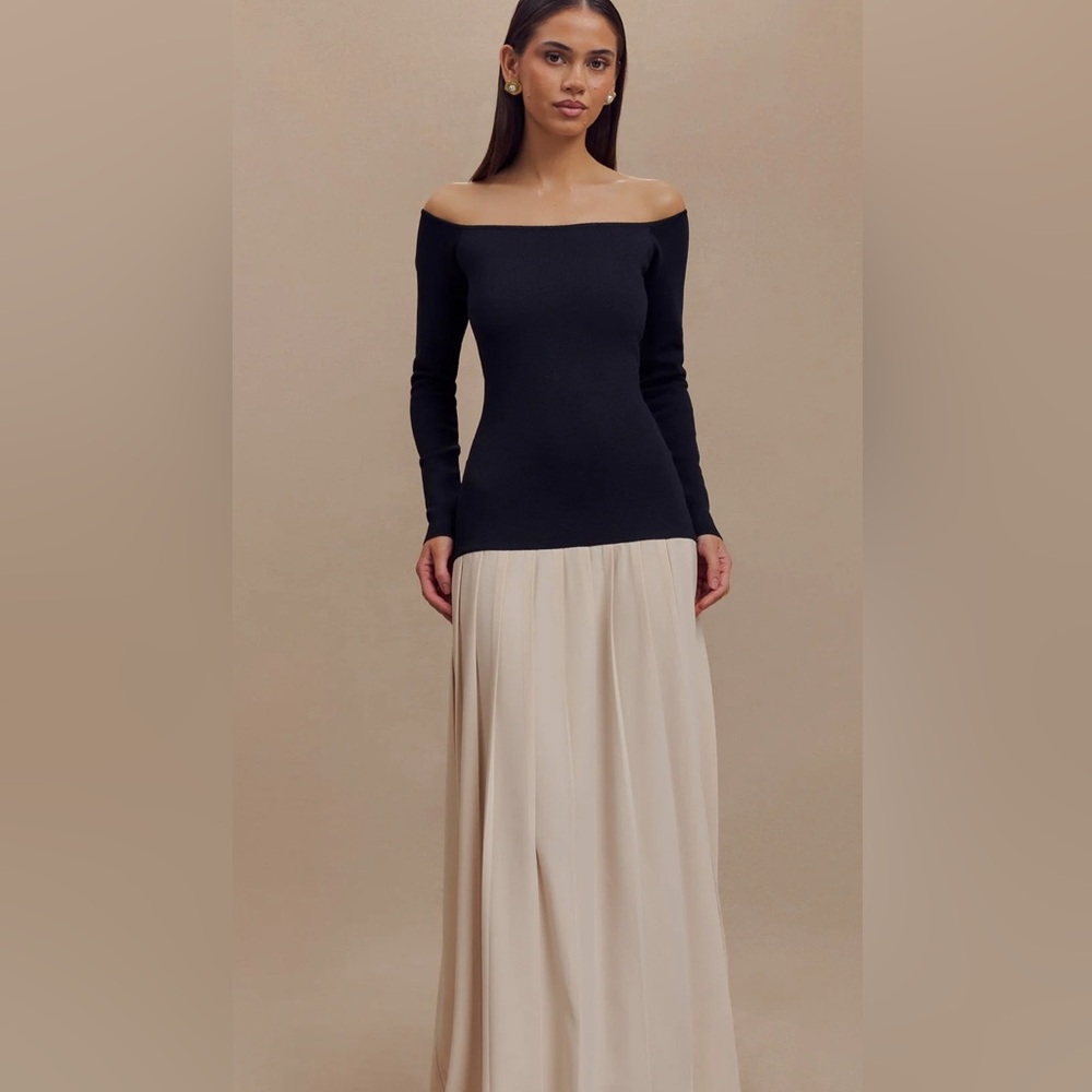 Meshki Off Shoulder Maxi Dress Presley Knit, Small